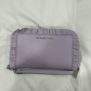 Michael Kors Purple Ruffle Wristlet Clutch